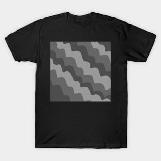 Grey wavy ocean waves gradient T-Shirt